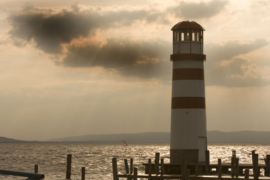 Moody skies over the Podersdorf lighthouse