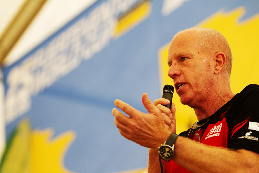 F10 ls Rene at the skippers meeting Rene at the skippers meeting