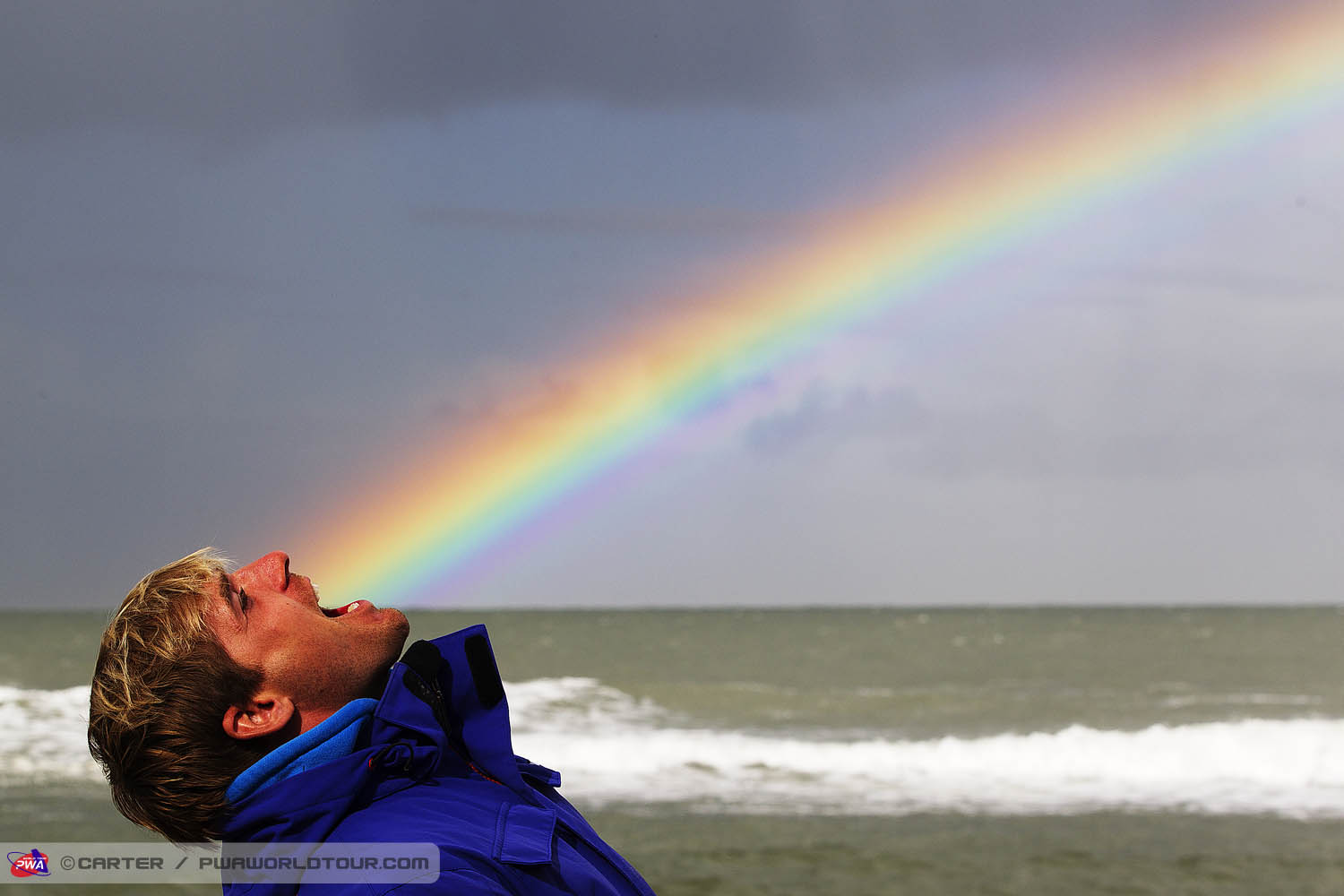 Thirsty work for Adam Lewis