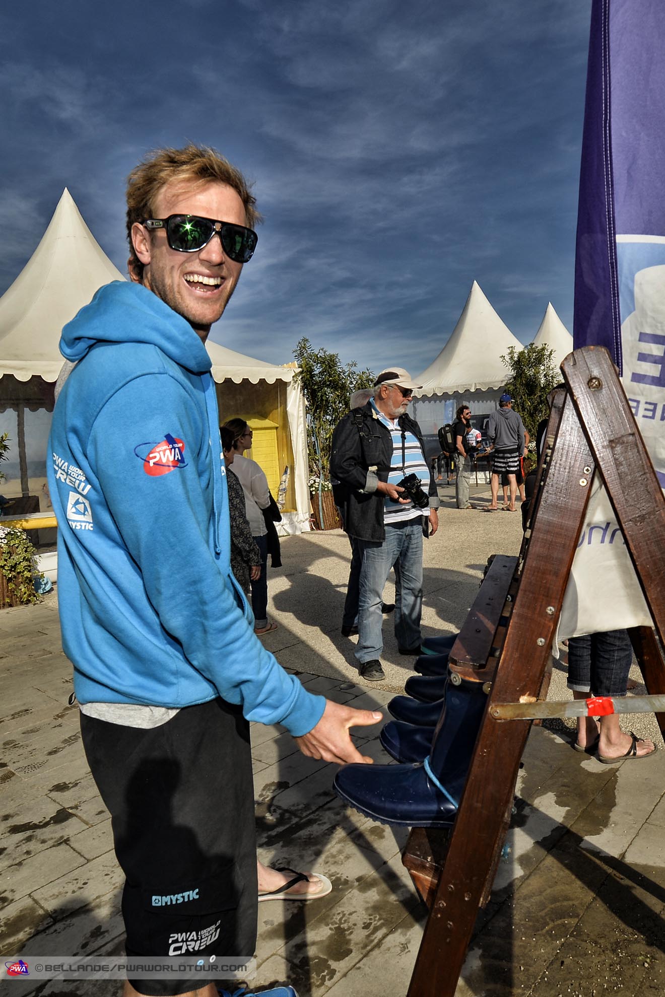 Jamie playing with boots