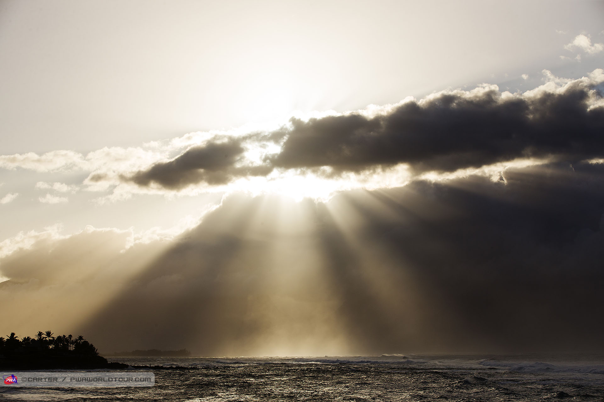 The sun burts through