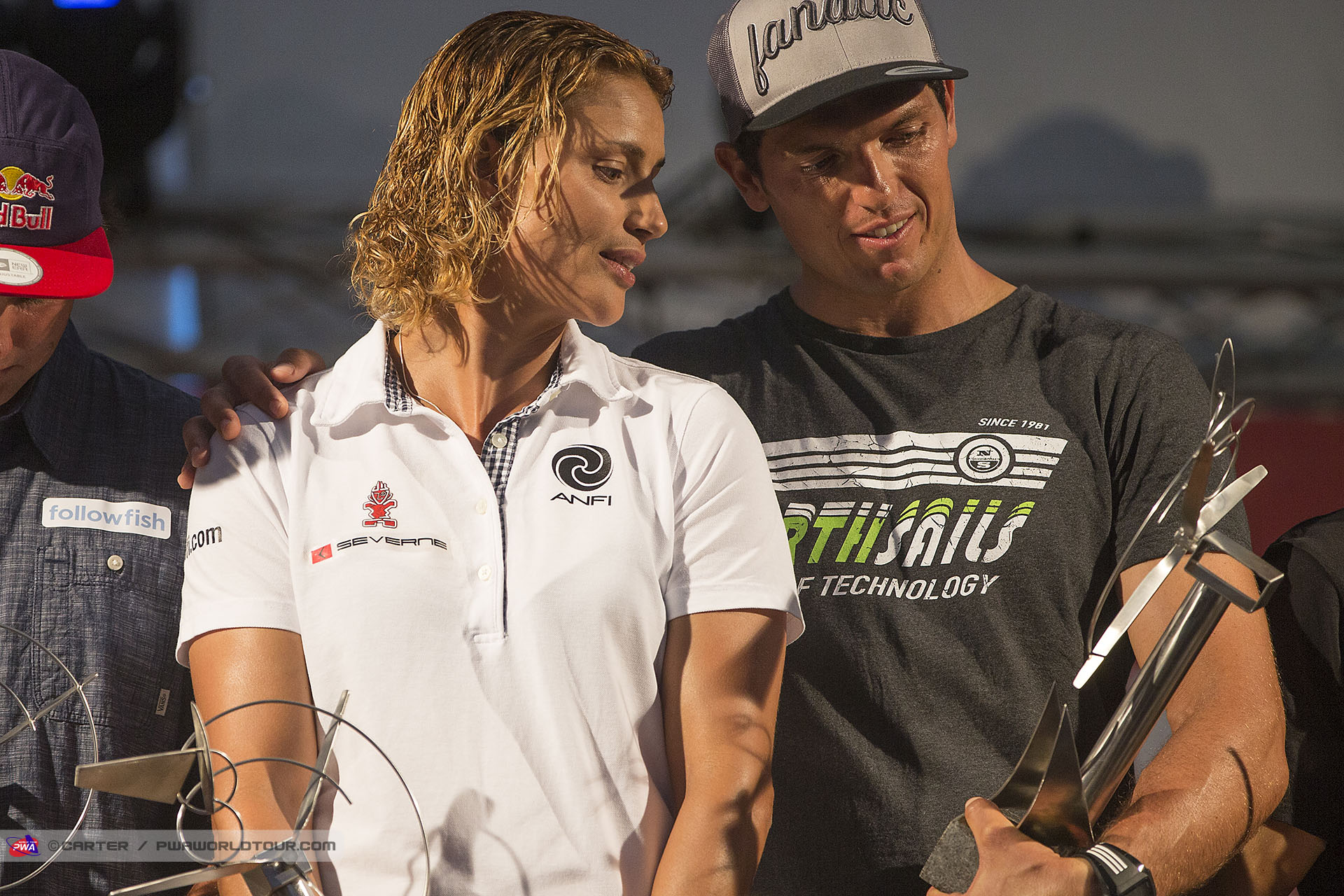 Admiring the trophy