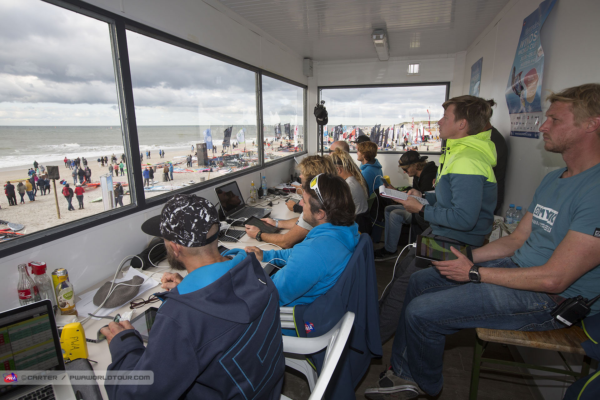 Judges scoring the heats
