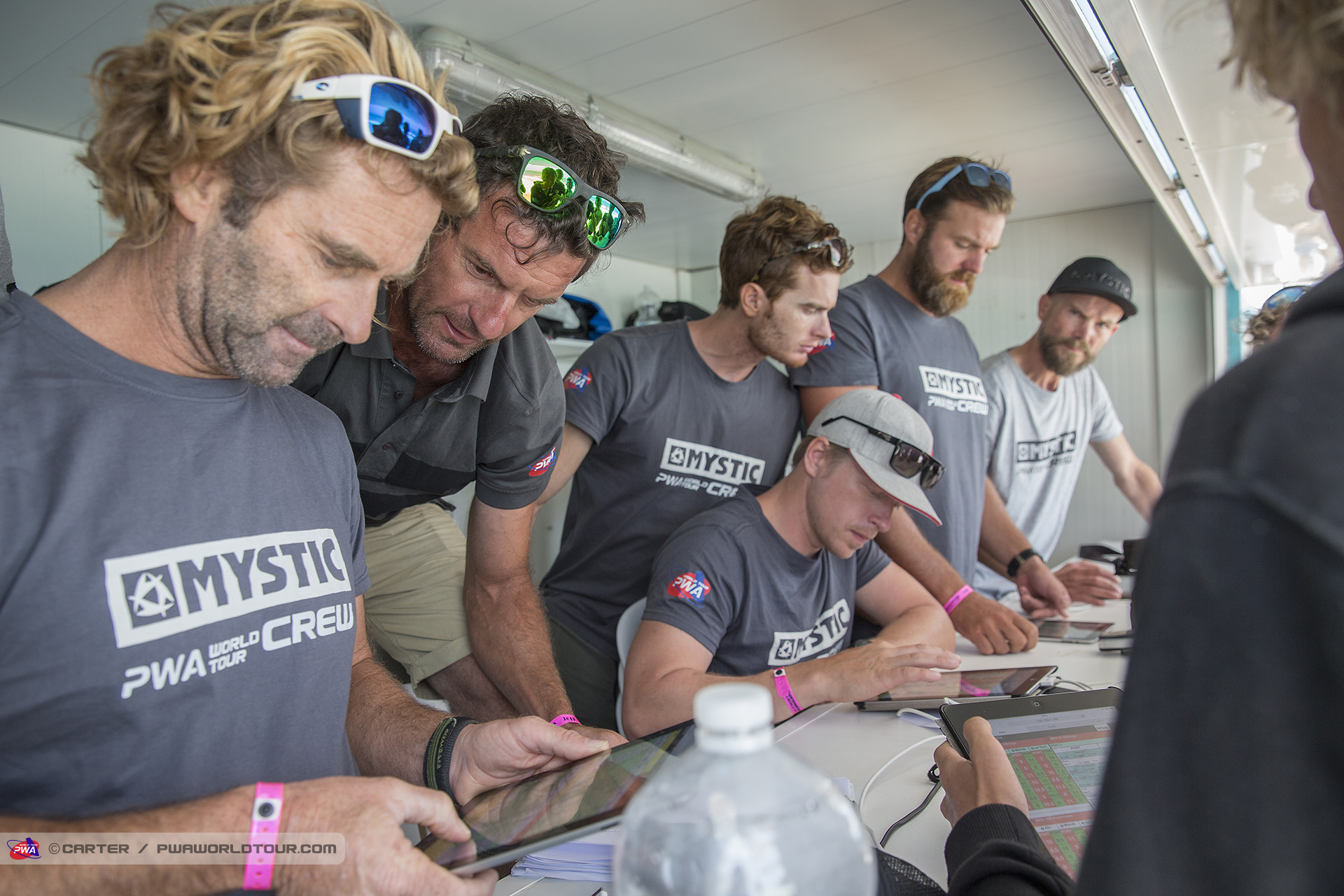Judges tabulating the scores