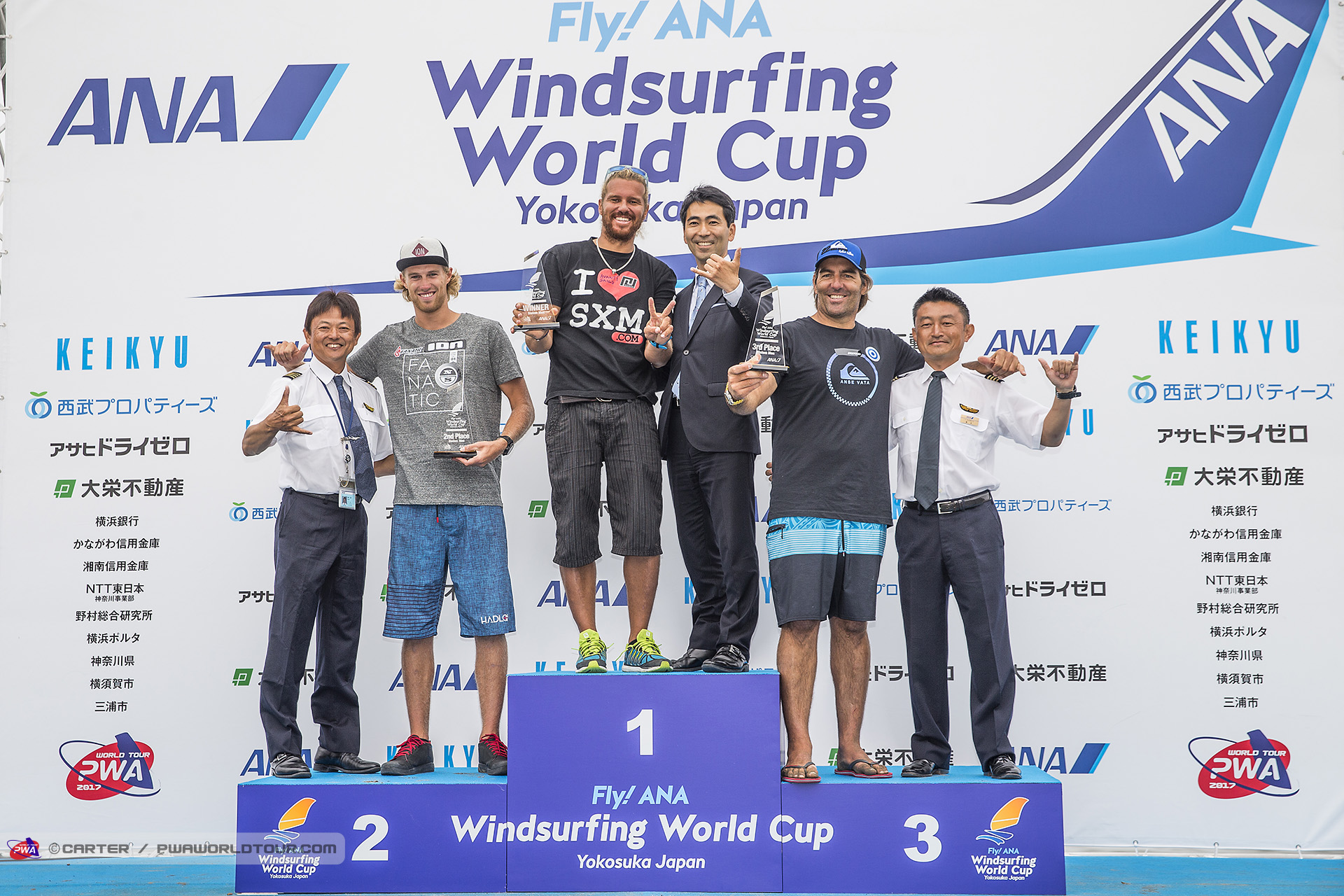 Mens winners on the Podium