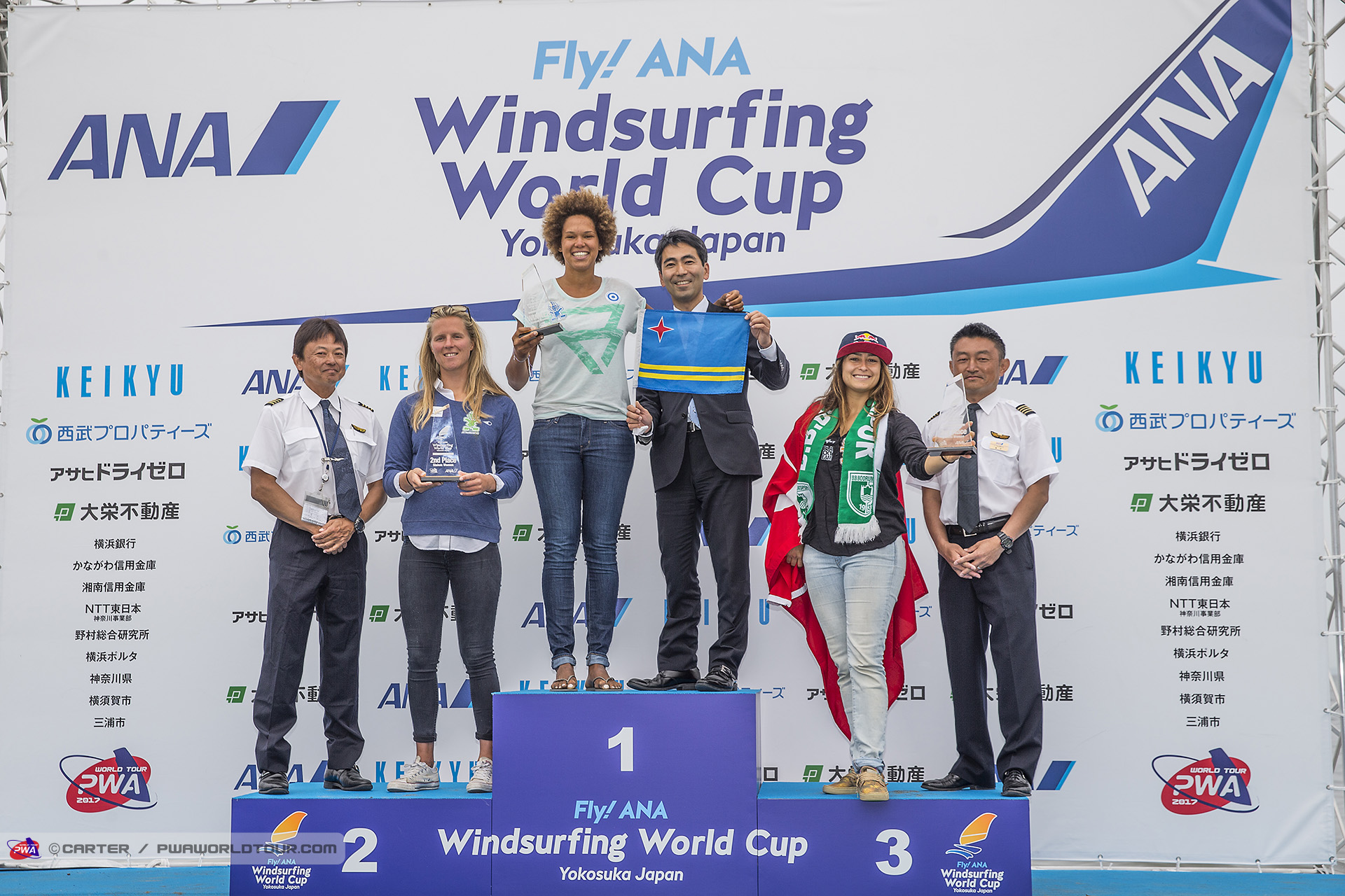 Womens slalom top three
