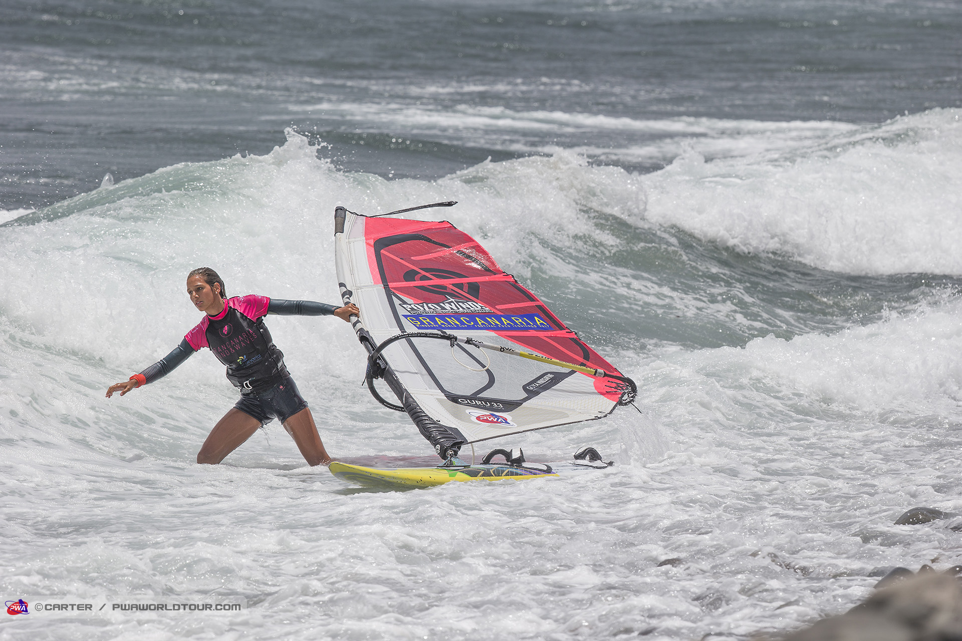 Taking on the shore break