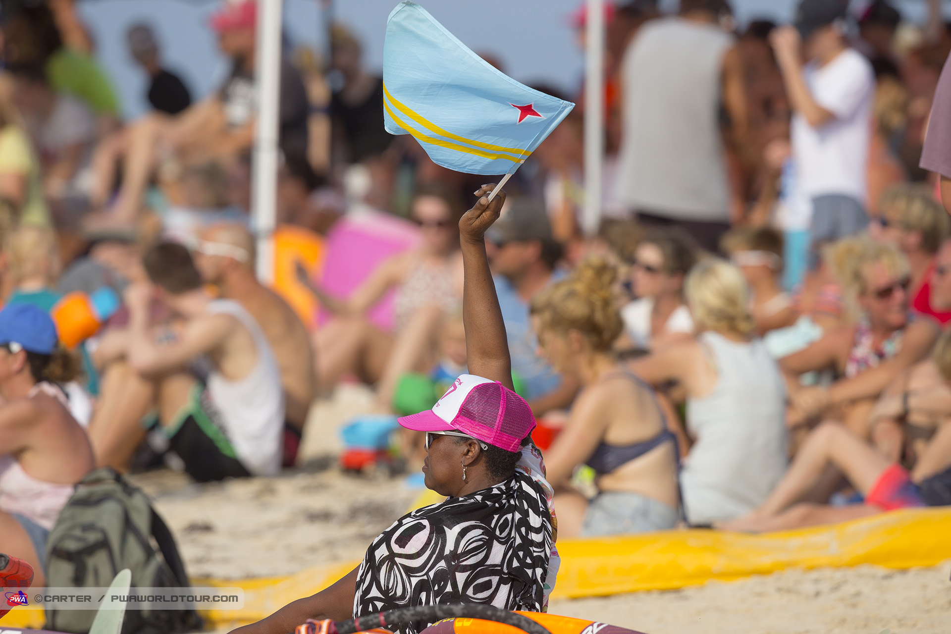 Flying  the Aruba Flag