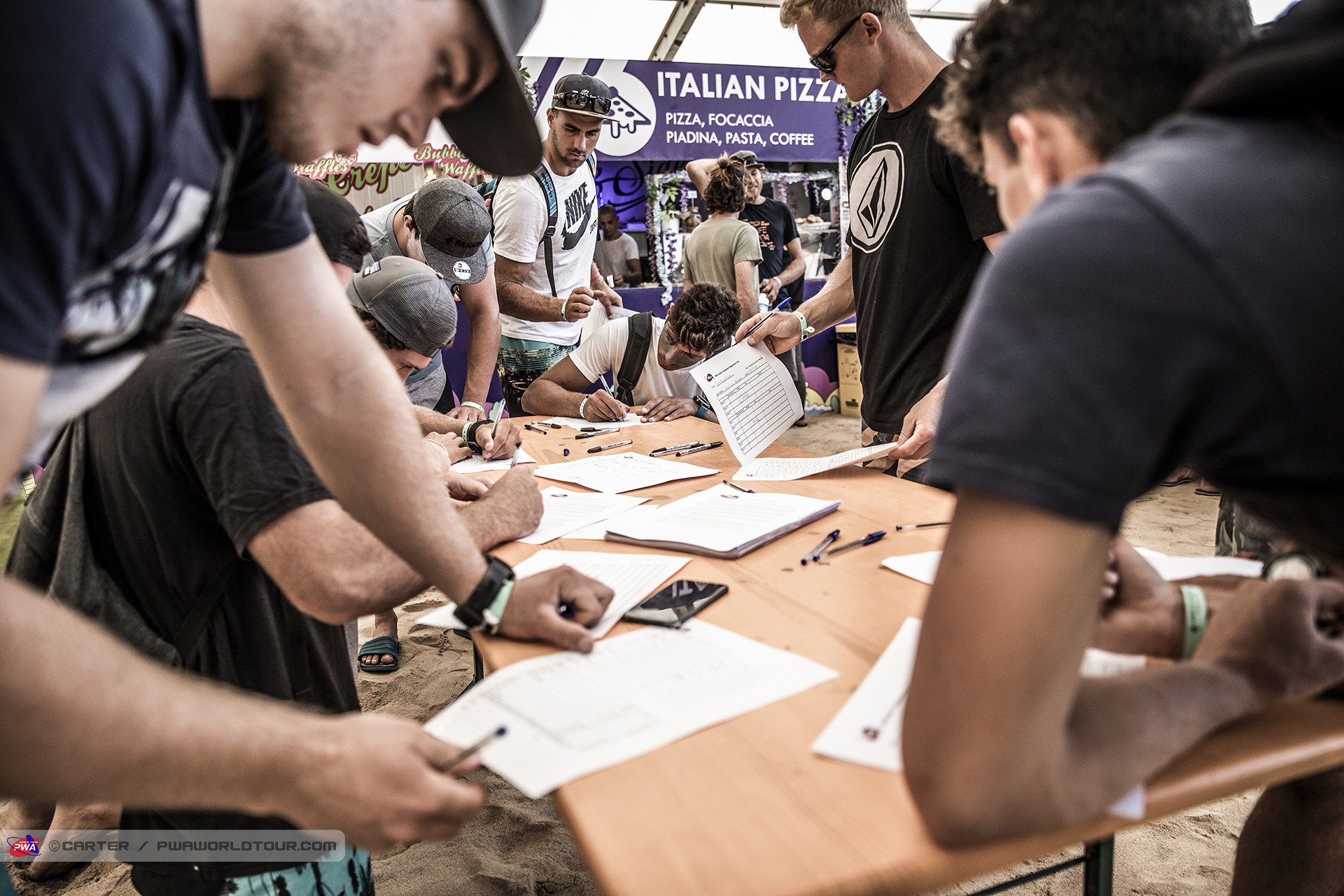 Sailors at registration