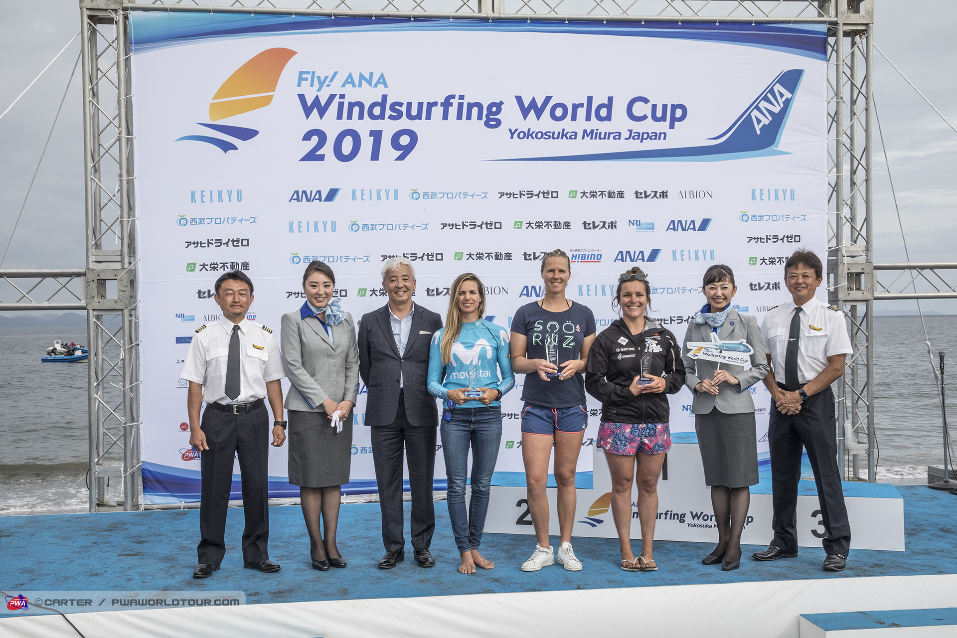 Ladies foil podium