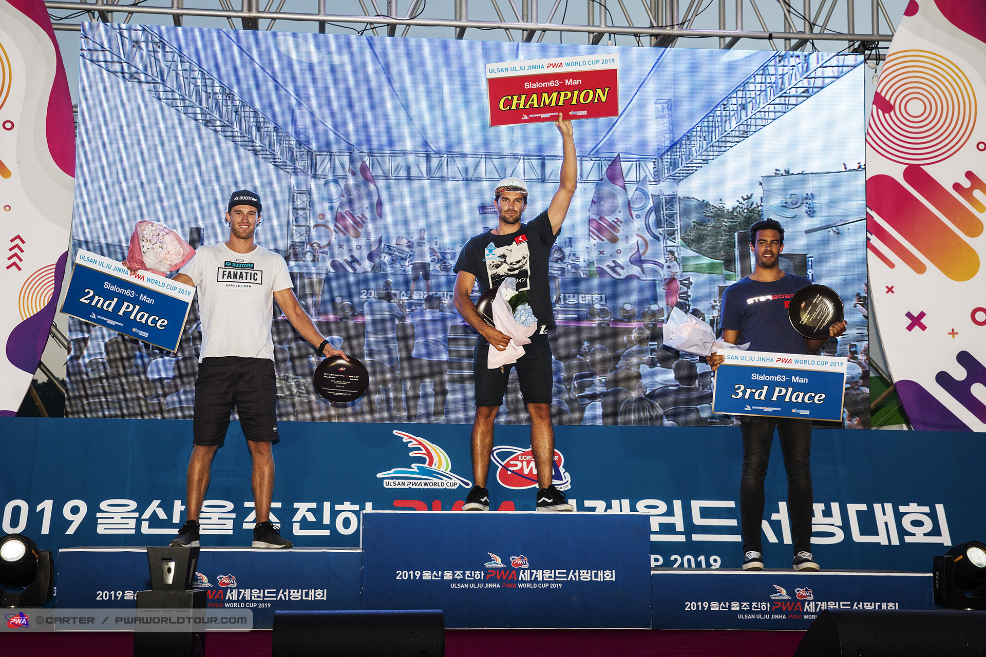Korea mens slalom podium