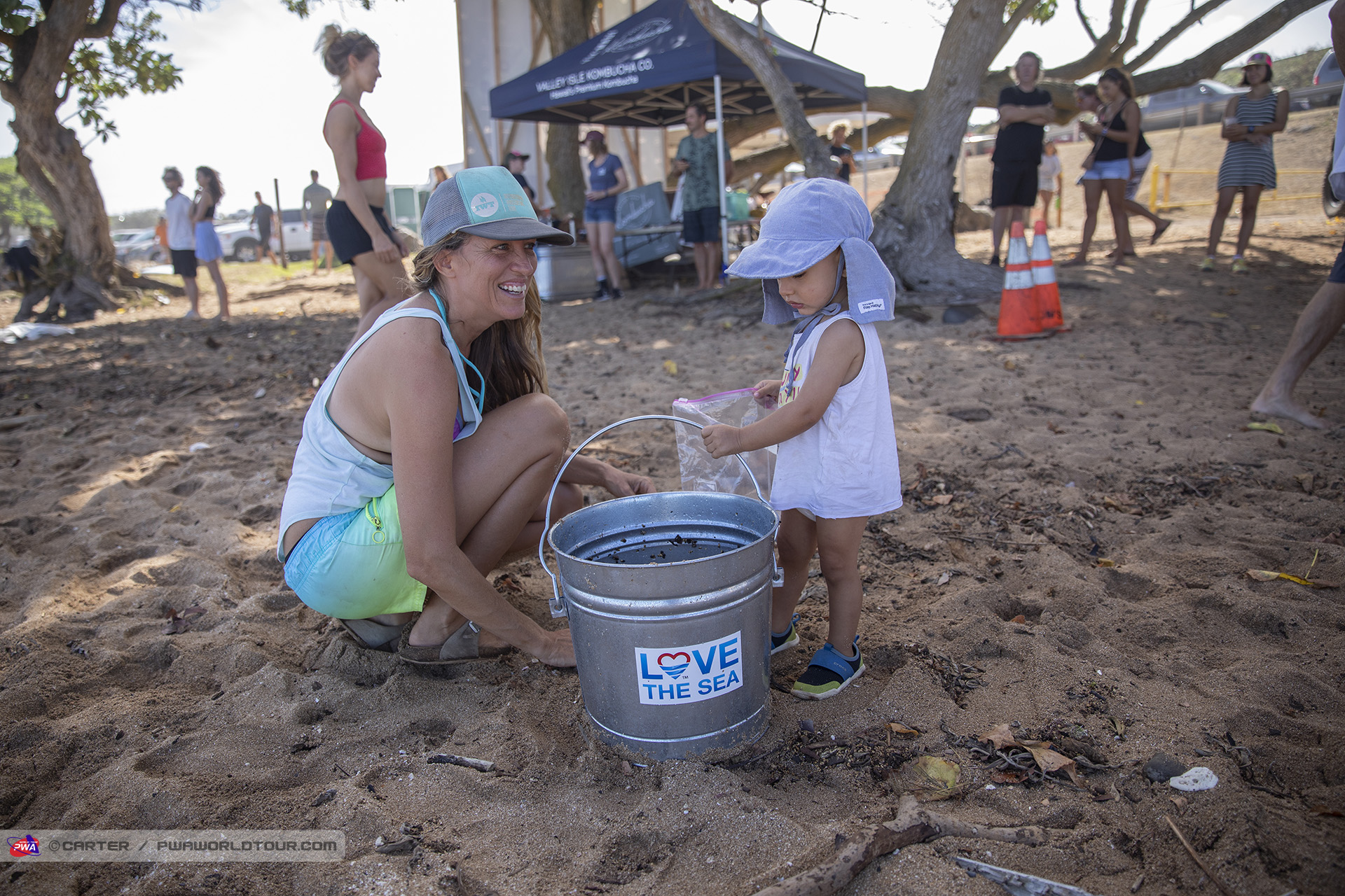 Kids getting involved at beach clean