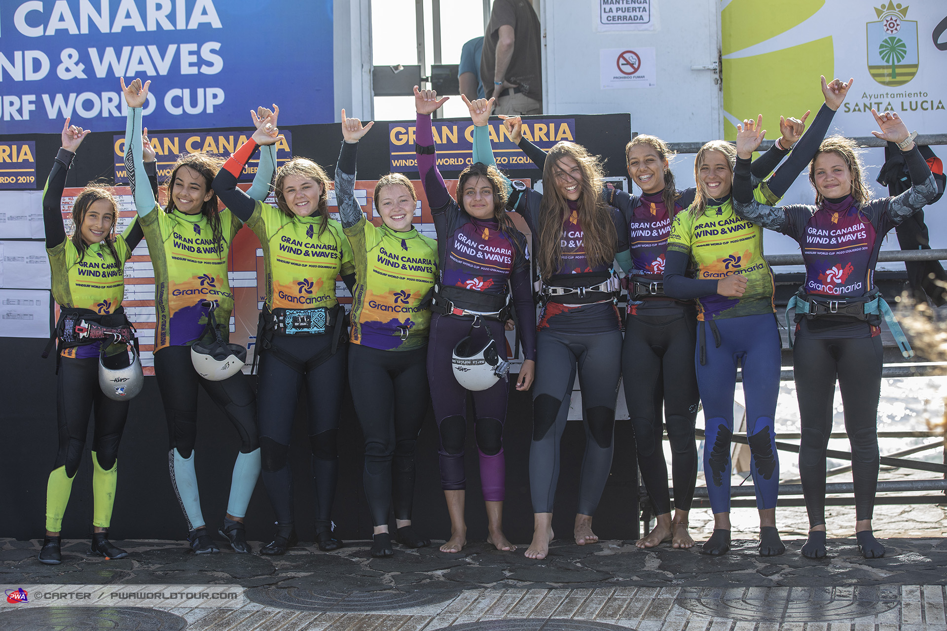 Girls celebrate