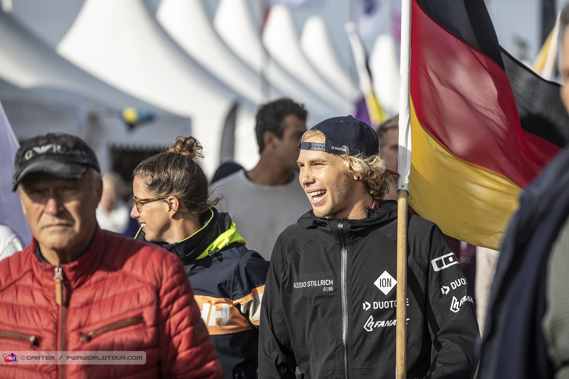 Alessio flying the flag