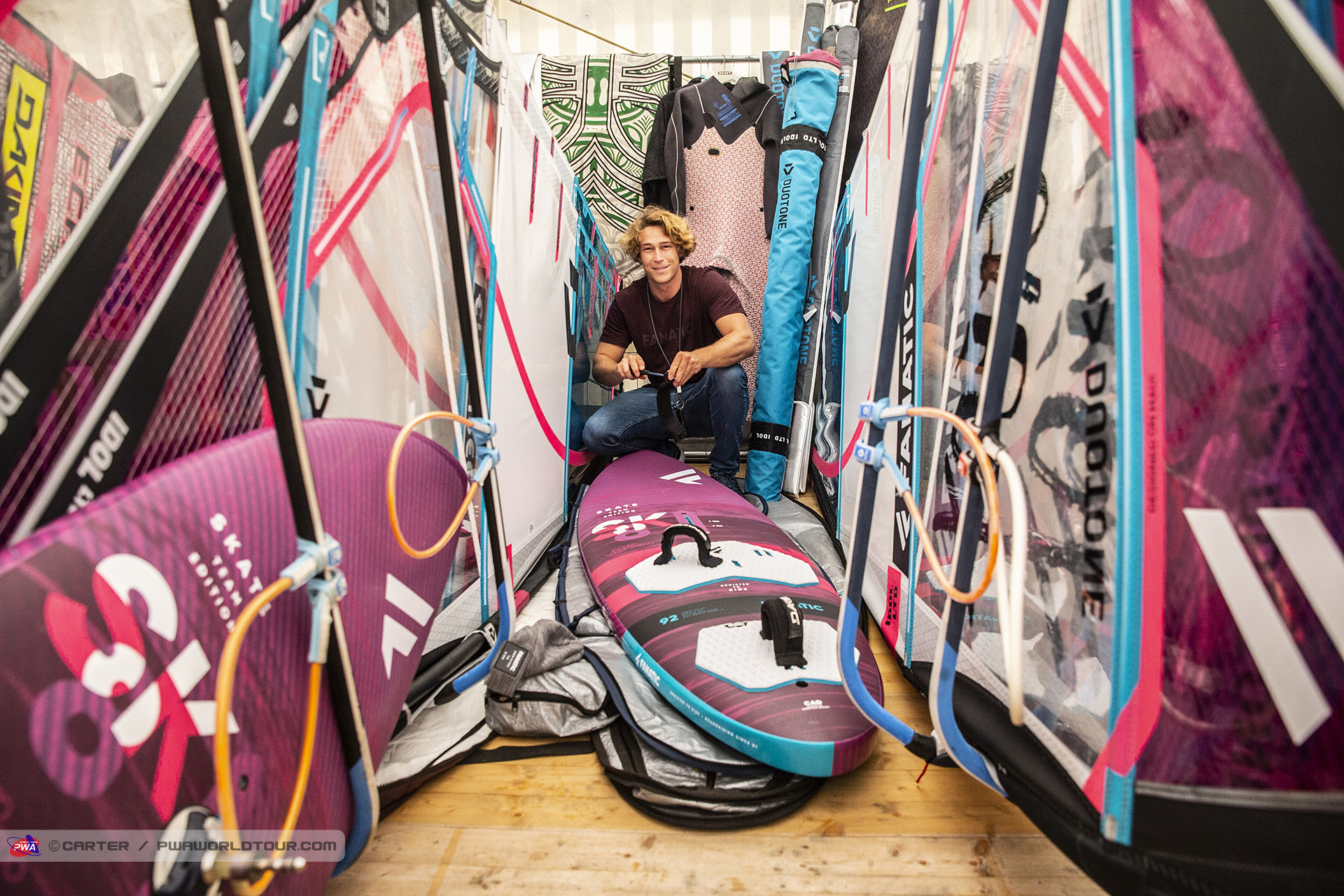 Lufen in the rigging tent