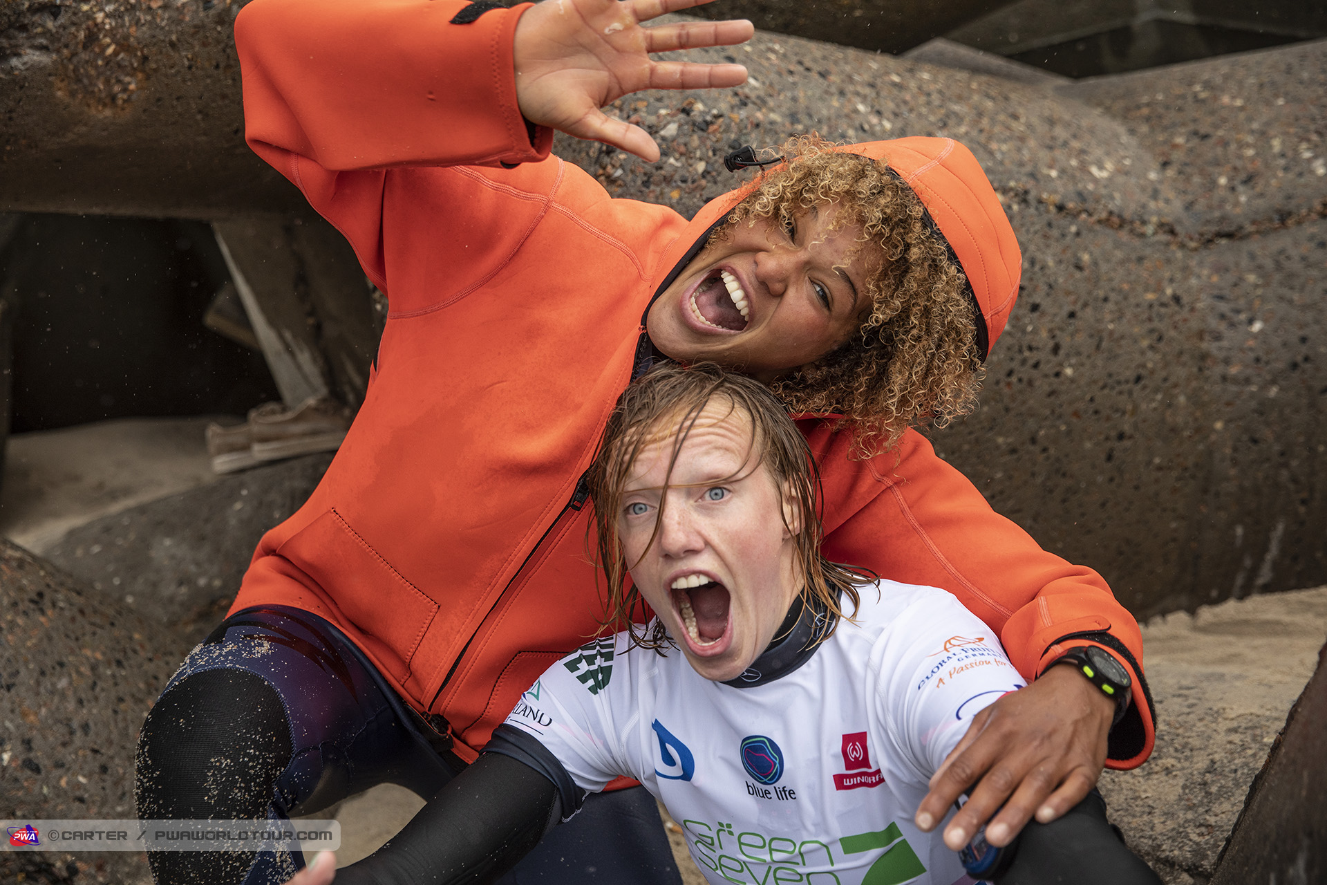 Sarah and Maaike having fun